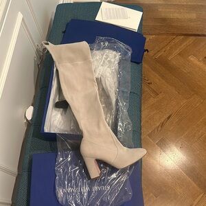 Stewart Weitzman light gray, over knee high, size 9 boots